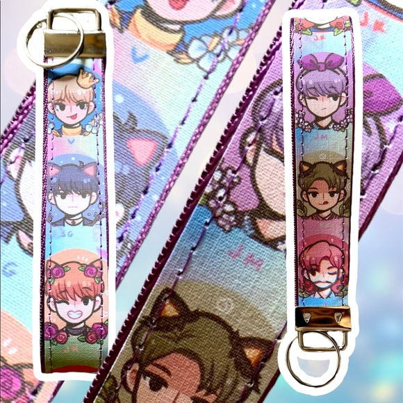 Kawaii style anime BTS wristlet, key fob. - Picture 3 of 7
